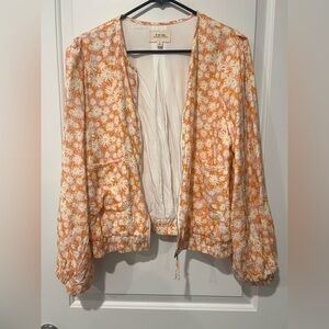 IF BY SEA FLORAL BOMBER JACKET